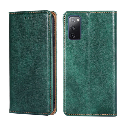 For Samsung Galaxy S20 FE PU + TPU Gloss Oil Solid Color Magnetic Horizontal Flip Leather Case with Holder & Card Slot & Wallet(Green)