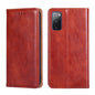 For Samsung Galaxy S20 FE PU + TPU Gloss Oil Solid Color Magnetic Horizontal Flip Leather Case with Holder & Card Slot & Wallet(Brown)