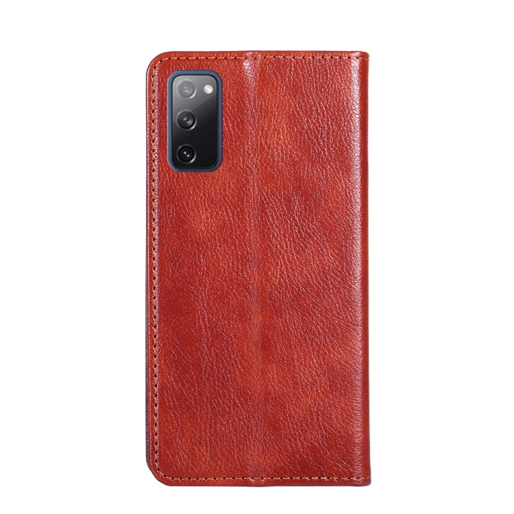 For Samsung Galaxy S20 FE PU + TPU Gloss Oil Solid Color Magnetic Horizontal Flip Leather Case with Holder & Card Slot & Wallet(Brown)
