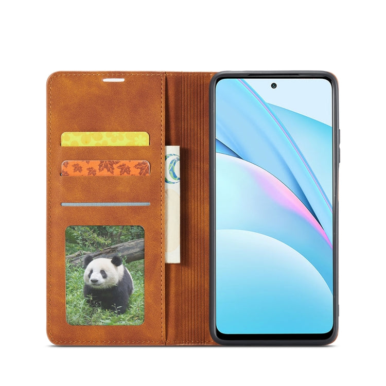 For Xiaomi Mi 10T Lite Forwenw Dream Series Oil Edge Strong Magnetism Horizontal Flip Leather Case with Holder & Card Slots & Wallet & Photo Frame(Brown)