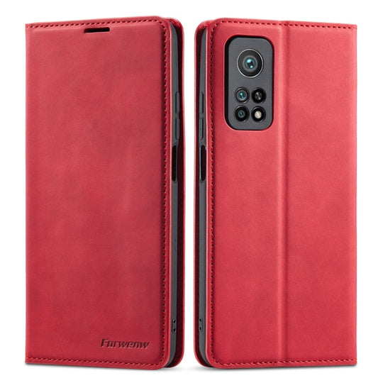 For Xiaomi Mi 10T Pro Forwenw Dream Series Oil Edge Strong Magnetism Horizontal Flip Leather Case with Holder & Card Slots & Wallet & Photo Frame(Red)