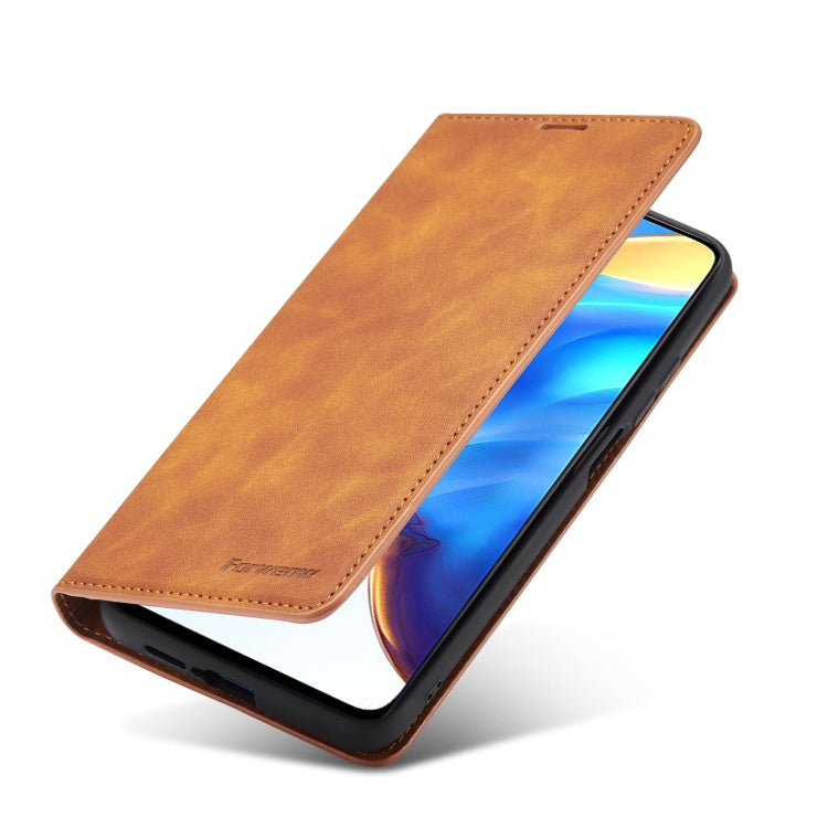 For Xiaomi Mi 10T Pro Forwenw Dream Series Oil Edge Strong Magnetism Horizontal Flip Leather Case with Holder & Card Slots & Wallet & Photo Frame(Brown)