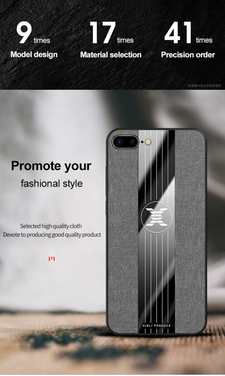 For iPhone SE 2022 / SE 2020 /  8 / 7 XINLI Stitching Cloth Texture Shockproof TPU Protective Case(Gray)