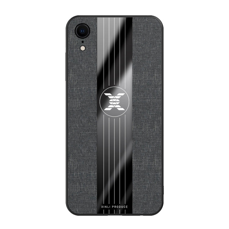 For iPhone XR XINLI Stitching Cloth Texture Shockproof TPU Protective Case(Black)