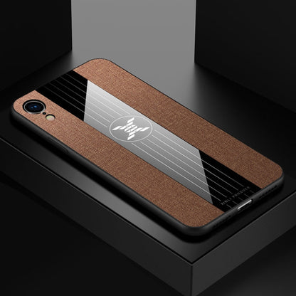 For iPhone XR XINLI Stitching Cloth Texture Shockproof TPU Protective Case(Brown)