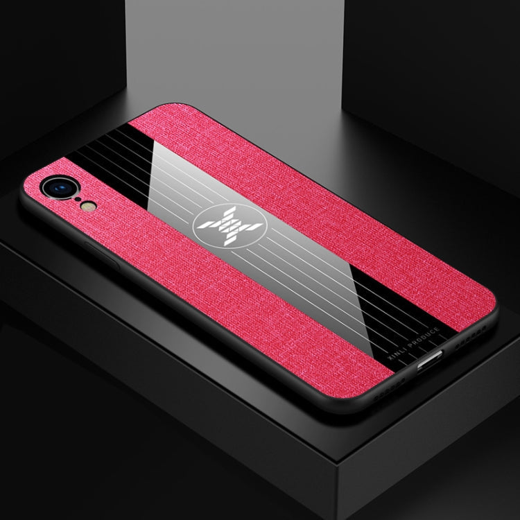 For iPhone XR XINLI Stitching Cloth Texture Shockproof TPU Protective Case(Red)