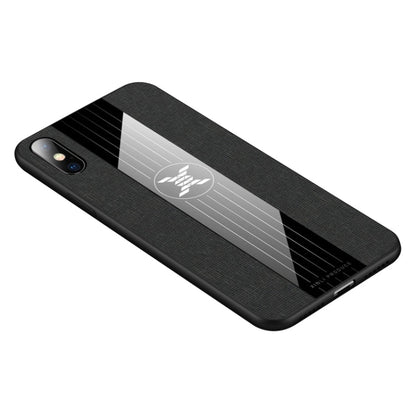 For iPhone X / XS XINLI Stitching Cloth Texture Shockproof TPU Protective Case(Black)