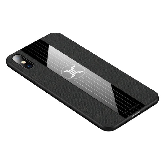 For iPhone X / XS XINLI Stitching Cloth Texture Shockproof TPU Protective Case(Black)