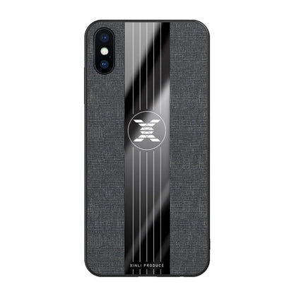 For iPhone X / XS XINLI Stitching Cloth Texture Shockproof TPU Protective Case(Black)