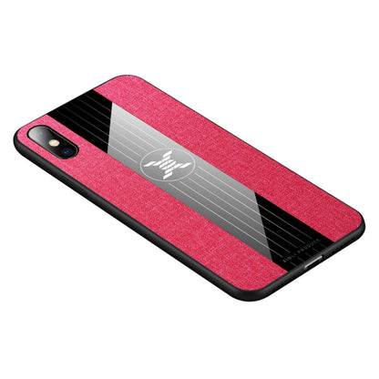 For iPhone X / XS XINLI Stitching Cloth Texture Shockproof TPU Protective Case(Red)