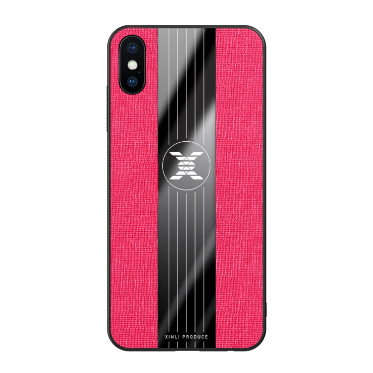 For iPhone X / XS XINLI Stitching Cloth Texture Shockproof TPU Protective Case(Red)