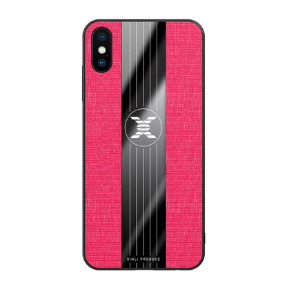 For iPhone X / XS XINLI Stitching Cloth Texture Shockproof TPU Protective Case(Red)