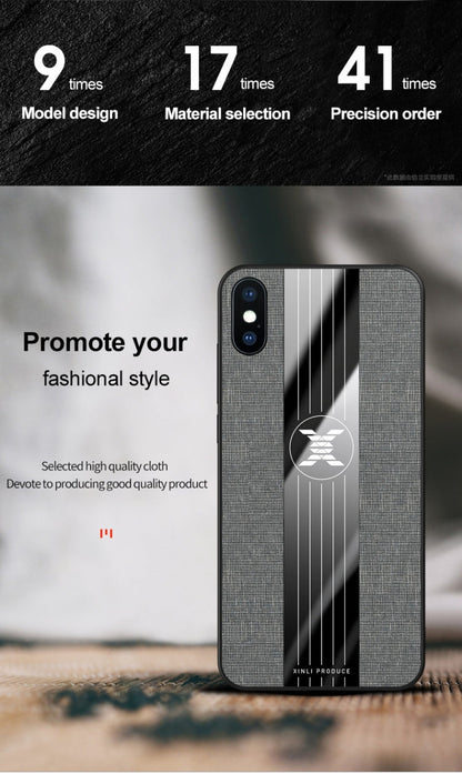 For iPhone X / XS XINLI Stitching Cloth Texture Shockproof TPU Protective Case(Red)