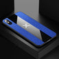 Pour iPhone XS Max XINLI Coque de protection antichoc en TPU à texture de tissu (Bleu)