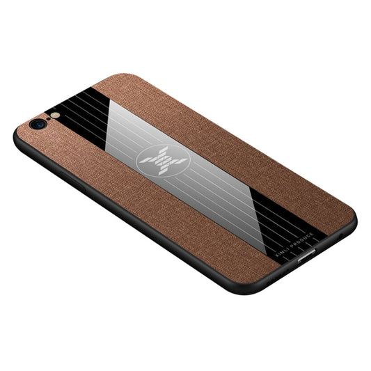 For iPhone 6 & 6s XINLI Stitching Cloth Texture Shockproof TPU Protective Case(Brown)