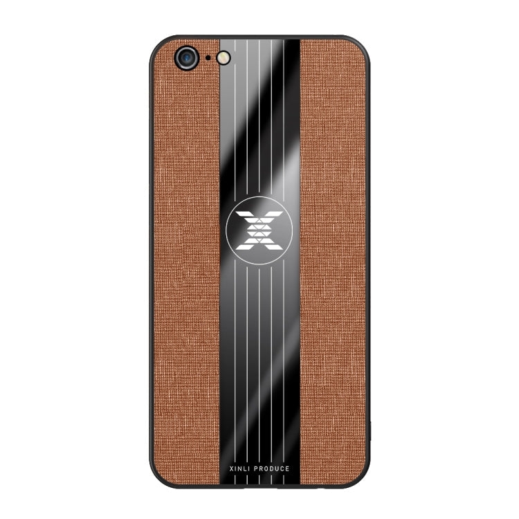 For iPhone 6 & 6s XINLI Stitching Cloth Texture Shockproof TPU Protective Case(Brown)