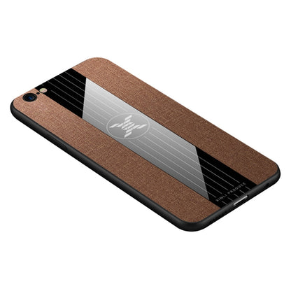 For iPhone 6 Plus & 6s Plus XINLI Stitching Cloth Texture Shockproof TPU Protective Case(Brown)