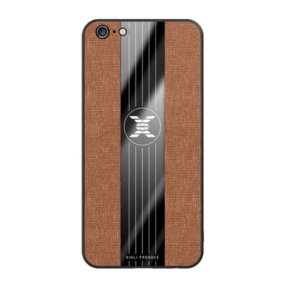 For iPhone 6 Plus & 6s Plus XINLI Stitching Cloth Texture Shockproof TPU Protective Case(Brown)