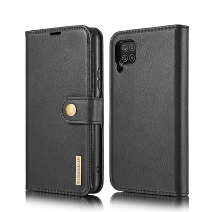 For Samsung Galaxy A12 DG.MING Crazy Horse Texture Flip Detachable Magnetic Leather Case with Holder & Card Slots & Wallet(Black)