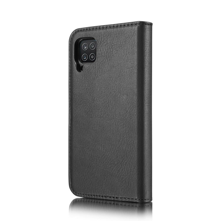 For Samsung Galaxy A12 DG.MING Crazy Horse Texture Flip Detachable Magnetic Leather Case with Holder & Card Slots & Wallet(Black)