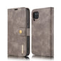 For Samsung Galaxy A12 DG.MING Crazy Horse Texture Flip Detachable Magnetic Leather Case with Holder & Card Slots & Wallet(Grey)