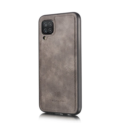 For Samsung Galaxy A12 DG.MING Crazy Horse Texture Flip Detachable Magnetic Leather Case with Holder & Card Slots & Wallet(Grey)