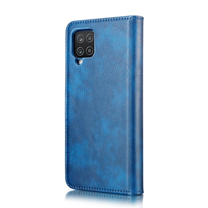 For Samsung Galaxy A12 DG.MING Crazy Horse Texture Flip Detachable Magnetic Leather Case with Holder & Card Slots & Wallet(Blue)