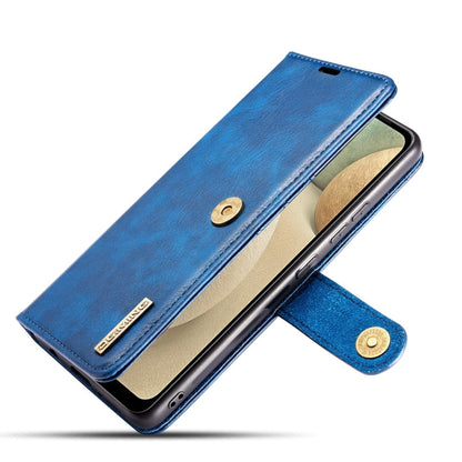 For Samsung Galaxy A12 DG.MING Crazy Horse Texture Flip Detachable Magnetic Leather Case with Holder & Card Slots & Wallet(Blue)