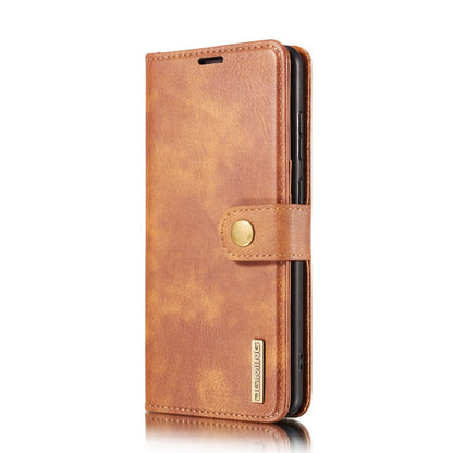 For Samsung Galaxy A72 5G / 4G DG.MING Crazy Horse Texture Flip Detachable Magnetic Leather Case with Holder & Card Slots & Wallet(Brown)
