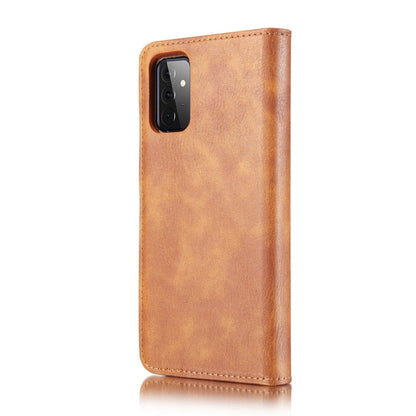 For Samsung Galaxy A72 5G / 4G DG.MING Crazy Horse Texture Flip Detachable Magnetic Leather Case with Holder & Card Slots & Wallet(Brown)