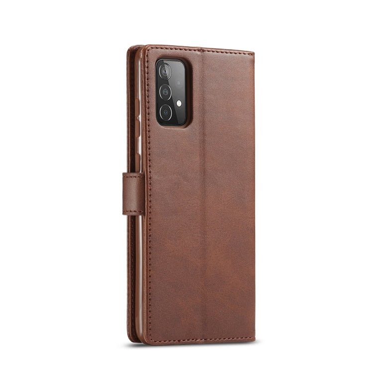 For Samsung Galaxy A52 5G / 4G LC.IMEEKE Calf Texture Horizontal Flip Leather Case with Holder & Card Slots & Wallet(Brown)