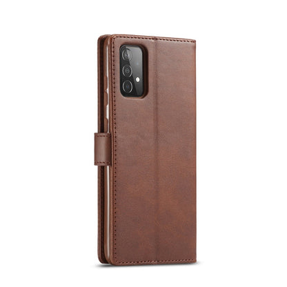 For Samsung Galaxy A52 5G / 4G LC.IMEEKE Calf Texture Horizontal Flip Leather Case with Holder & Card Slots & Wallet(Brown)