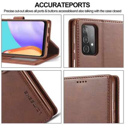 For Samsung Galaxy A52 5G / 4G LC.IMEEKE Calf Texture Horizontal Flip Leather Case with Holder & Card Slots & Wallet(Brown)