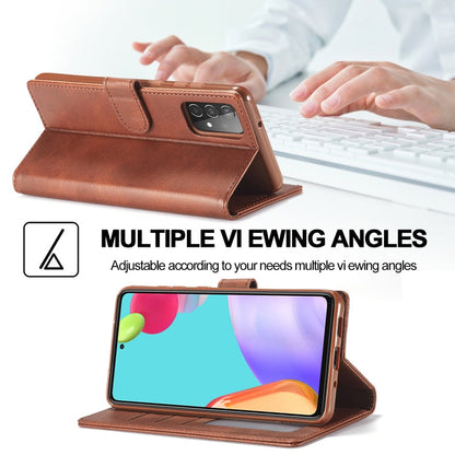 For Samsung Galaxy A52 5G / 4G LC.IMEEKE Calf Texture Horizontal Flip Leather Case with Holder & Card Slots & Wallet(Brown)