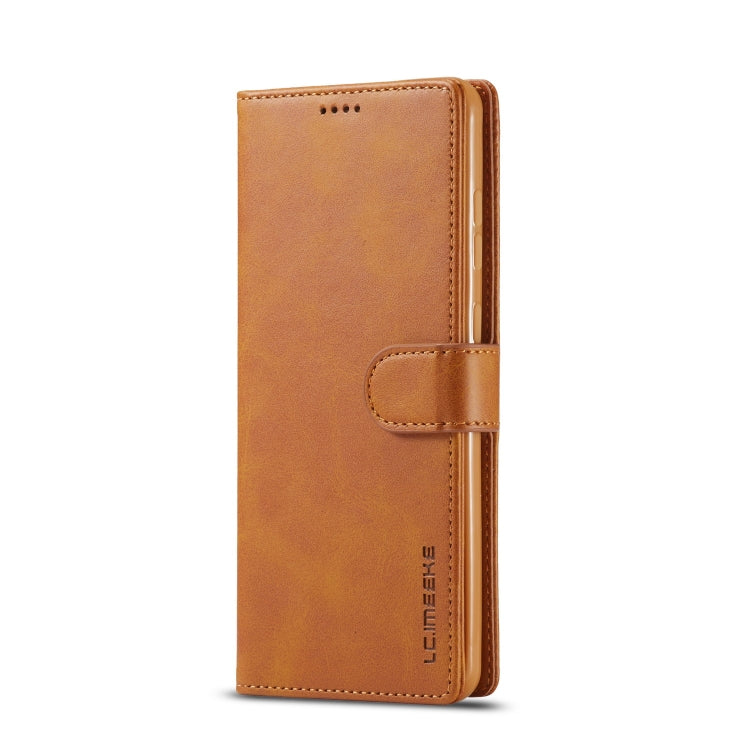 For Samsung Galaxy A52 5G / 4G LC.IMEEKE Calf Texture Horizontal Flip Leather Case with Holder & Card Slots & Wallet(Yellow)