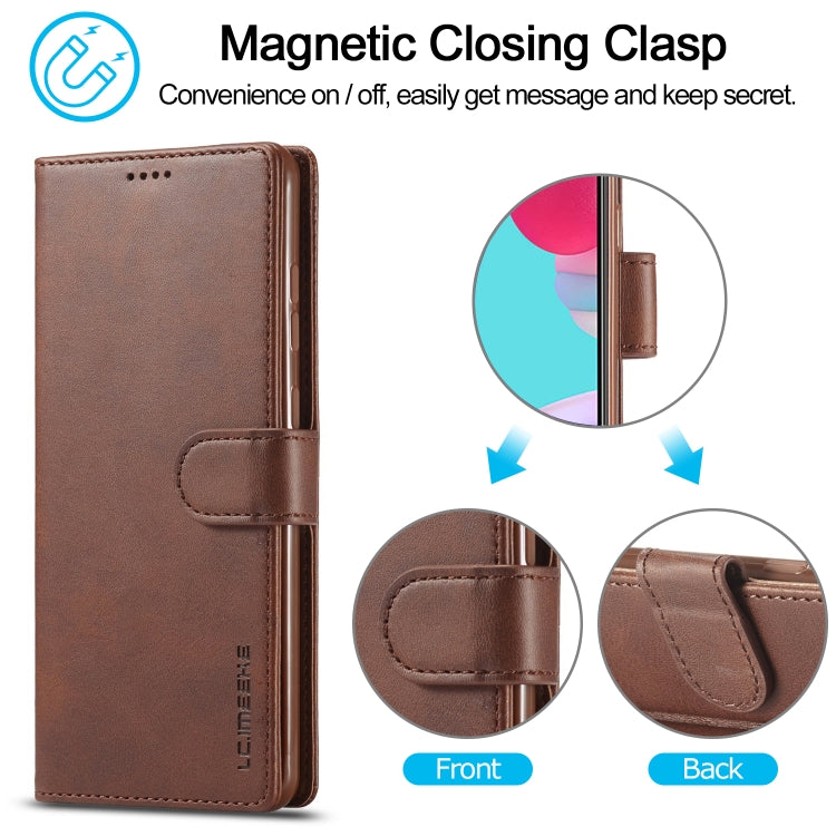 For Samsung Galaxy A52 5G / 4G LC.IMEEKE Calf Texture Horizontal Flip Leather Case with Holder & Card Slots & Wallet(Yellow)