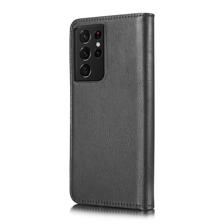 For Samsung Galaxy S21 Ultra 5G DG.MING Crazy Horse Texture Flip Detachable Magnetic Leather Case with Holder & Card Slots & Wallet(Black)