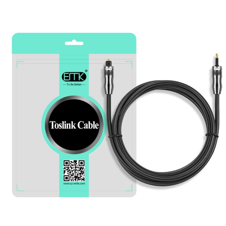 EMK OD6.0mm 3.5mm Digital Sound Toslink to Mini Toslink Digital Optical Audio Cable, Length:5m