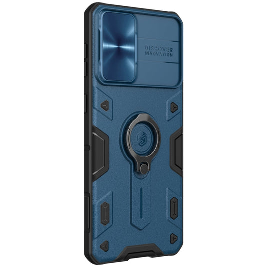 For Samsung Galaxy S21+ 5G NILLKIN Shockproof CamShield Armor Protective Case with Invisible Ring Holder(Blue)