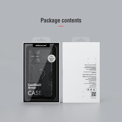 For Samsung Galaxy S21+ 5G NILLKIN Shockproof CamShield Armor Protective Case with Invisible Ring Holder(Green)