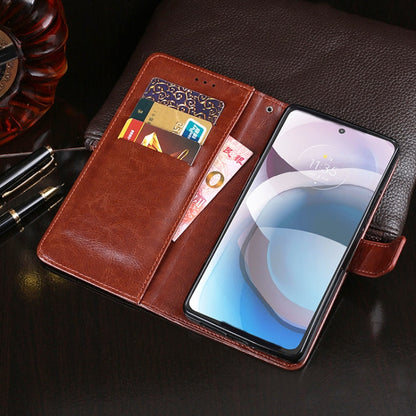 For Motorola Moto One 5G Ace idewei Crazy Horse Texture Horizontal Flip Leather Case with Holder & Card Slots & Wallet(Red)