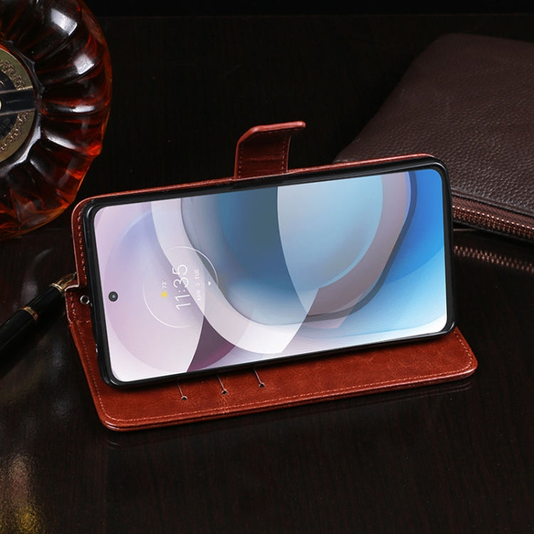 For Motorola Moto One 5G Ace idewei Crazy Horse Texture Horizontal Flip Leather Case with Holder & Card Slots & Wallet(Rose Red)