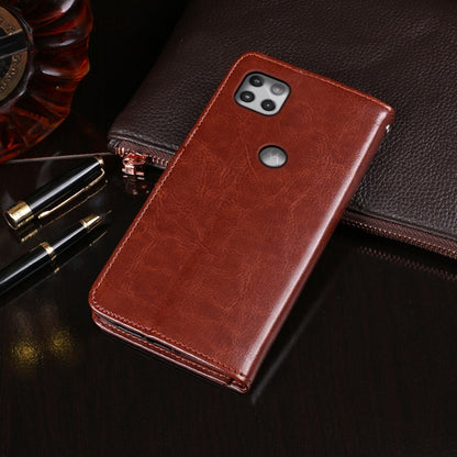 For Motorola Moto One 5G Ace idewei Crazy Horse Texture Horizontal Flip Leather Case with Holder & Card Slots & Wallet(Yellow)