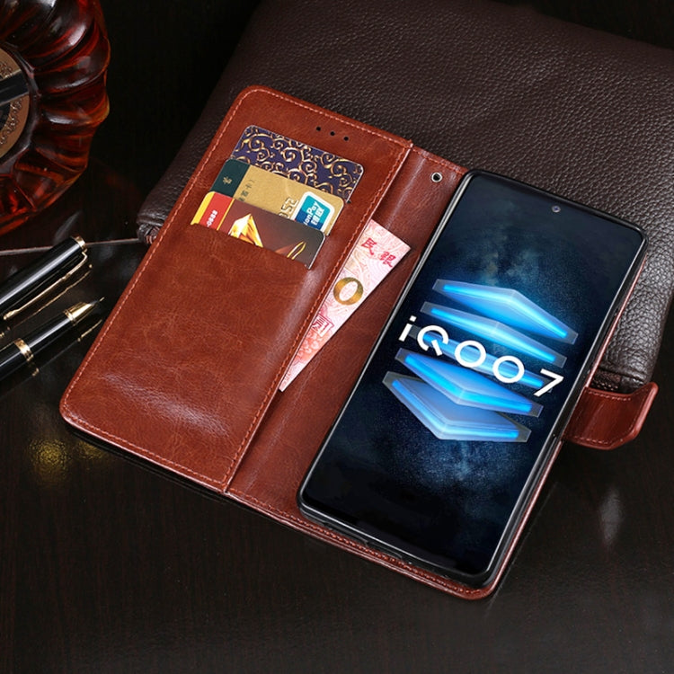 For vivo iQOO 7 idewei Crazy Horse Texture Horizontal Flip Leather Case with Holder & Card Slots & Wallet(Black)