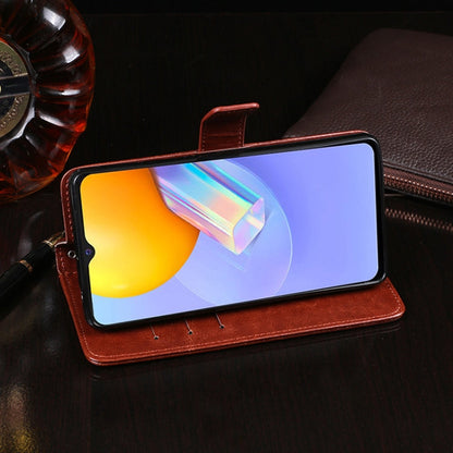 For vivo Y51A 2021 idewei Crazy Horse Texture Horizontal Flip Leather Case with Holder & Card Slots & Wallet(Dark Blue)