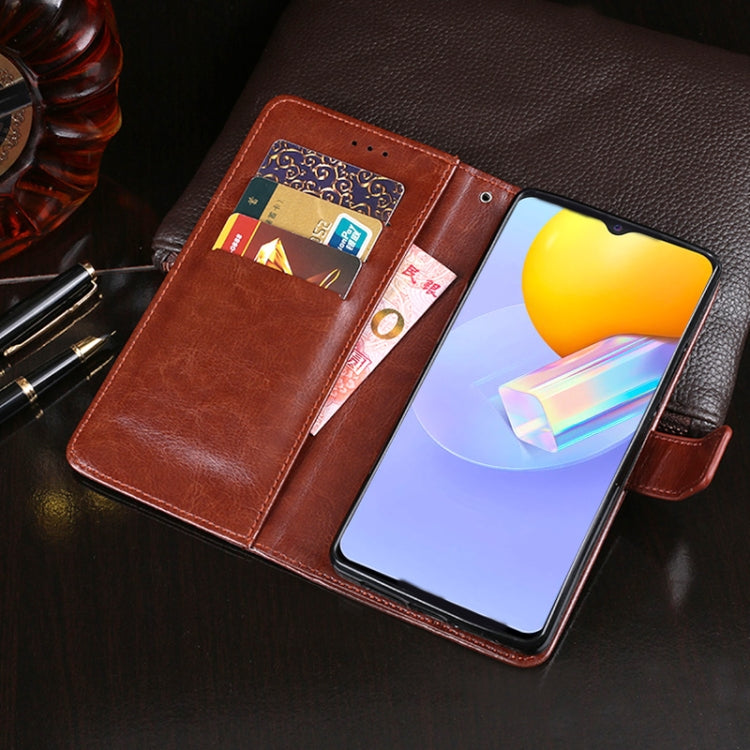 For vivo Y51A 2021 idewei Crazy Horse Texture Horizontal Flip Leather Case with Holder & Card Slots & Wallet(Red)