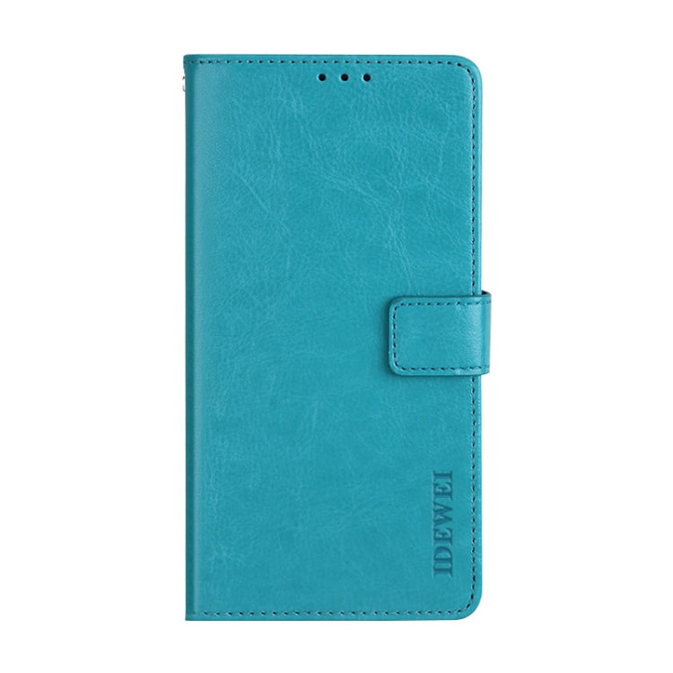 For vivo Y51A 2021 idewei Crazy Horse Texture Horizontal Flip Leather Case with Holder & Card Slots & Wallet(Sky Blue)