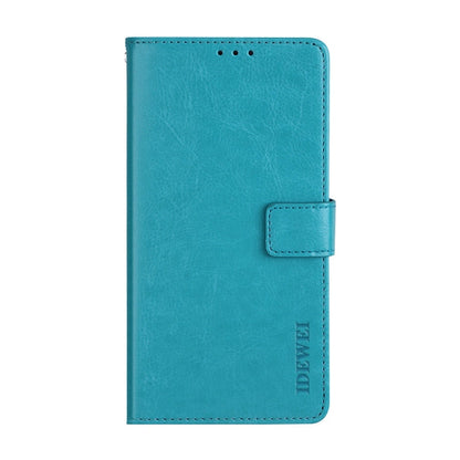 For vivo Y51A 2021 idewei Crazy Horse Texture Horizontal Flip Leather Case with Holder & Card Slots & Wallet(Sky Blue)