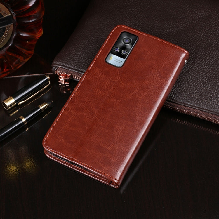 For vivo Y51A 2021 idewei Crazy Horse Texture Horizontal Flip Leather Case with Holder & Card Slots & Wallet(White)