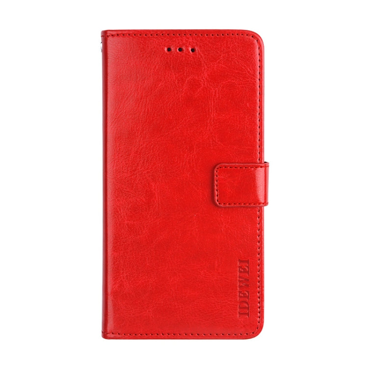 For vivo Y20A idewei Crazy Horse Texture Horizontal Flip Leather Case with Holder & Card Slots & Wallet(Red)